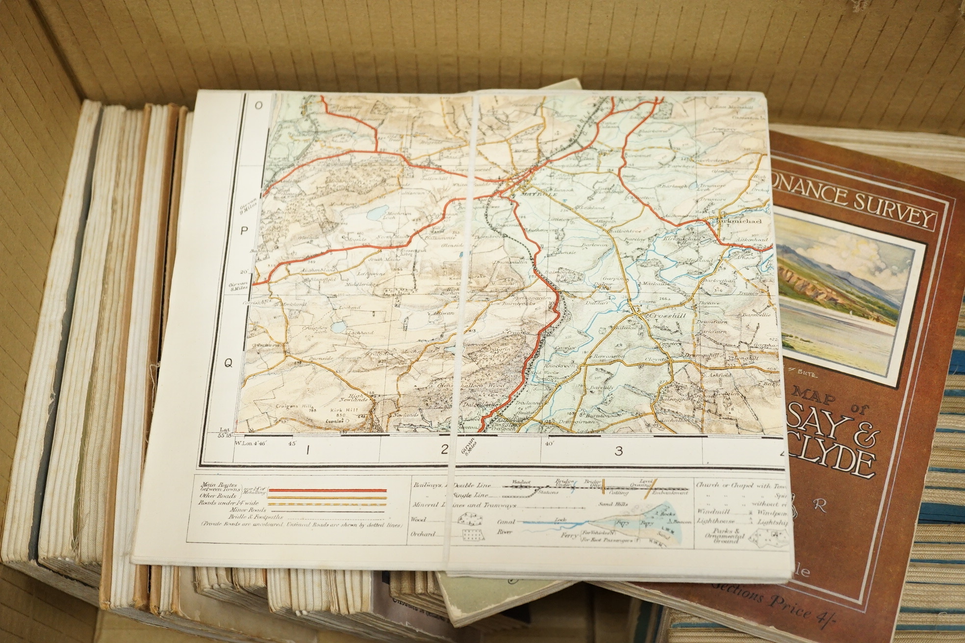 Twenty-five Bartholomew's series maps of England and Wales, together with five Bartholomew roadmaps of Ireland, four ordnance survey maps of Ireland, fourteen ordnance survey tourist maps, and RAC Route Book for England